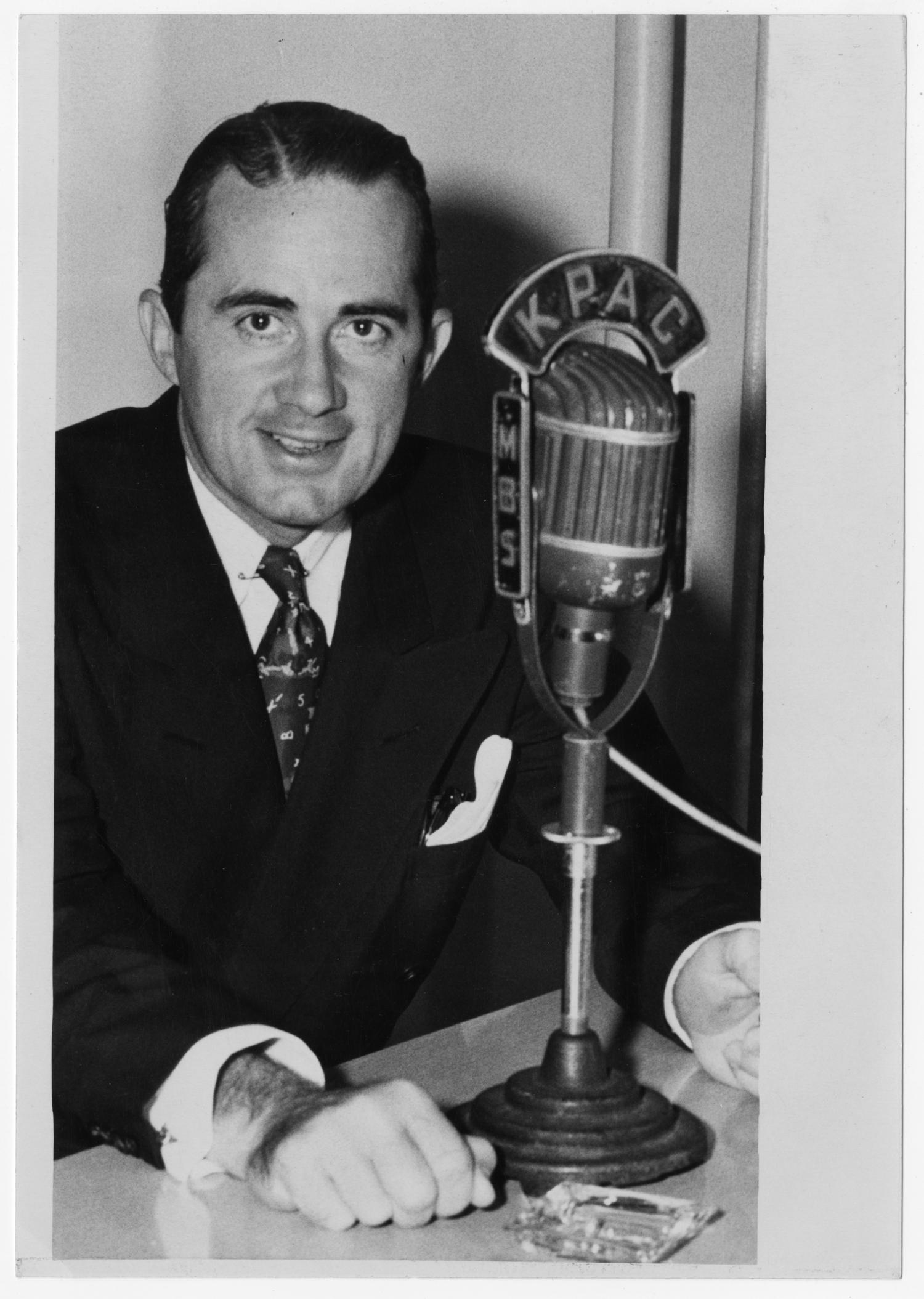 Gov. Allan Shivers broadcasts over KPAC Radio.